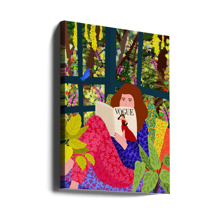 9933x14043 Din 129 Reading My Favorite Magazine - Stretched Canvas, Poster or Fine Art Print I Heart Wall Art