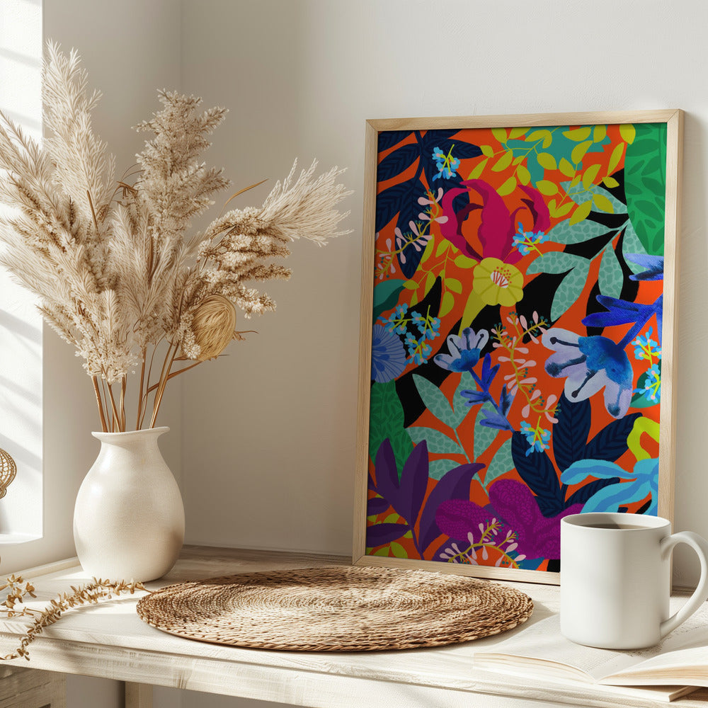 9933x14043 Din 131 Abstract Floral - Stretched Canvas, Poster or Fine Art Print I Heart Wall Art