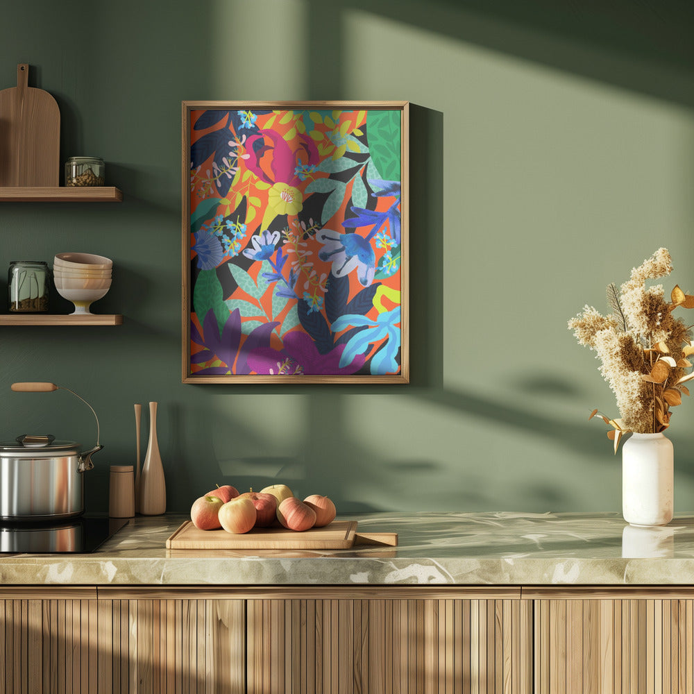 9933x14043 Din 131 Abstract Floral - Stretched Canvas, Poster or Fine Art Print I Heart Wall Art