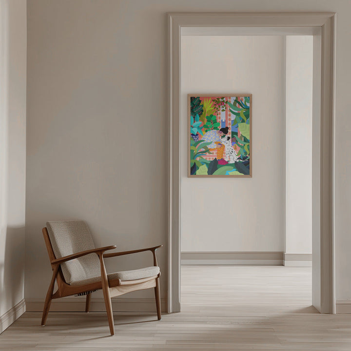 9933x14043 Din 136 Girl With Doggie.png - Stretched Canvas, Poster or Fine Art Print I Heart Wall Art