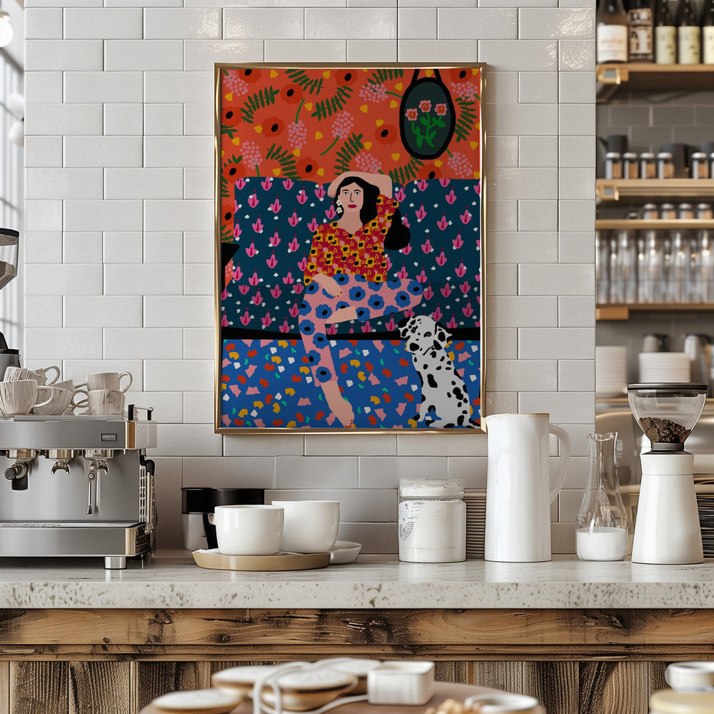 9933x14043 Din 138 Girl In the Sofa.png - Stretched Canvas, Poster or Fine Art Print I Heart Wall Art
