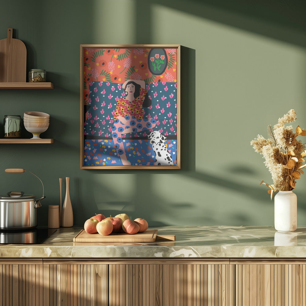 9933x14043 Din 138 Girl In the Sofa.png - Stretched Canvas, Poster or Fine Art Print I Heart Wall Art