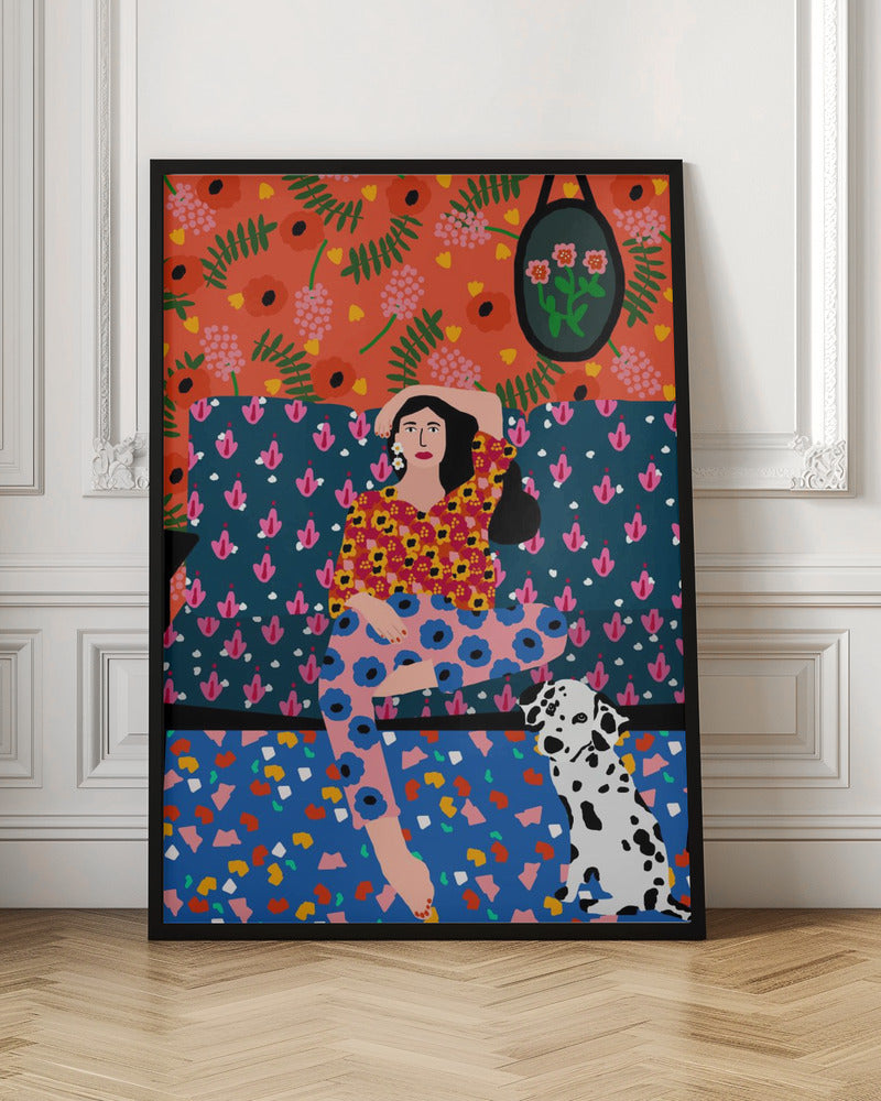 9933x14043 Din 138 Girl In the Sofa.png - Stretched Canvas, Poster or Fine Art Print I Heart Wall Art