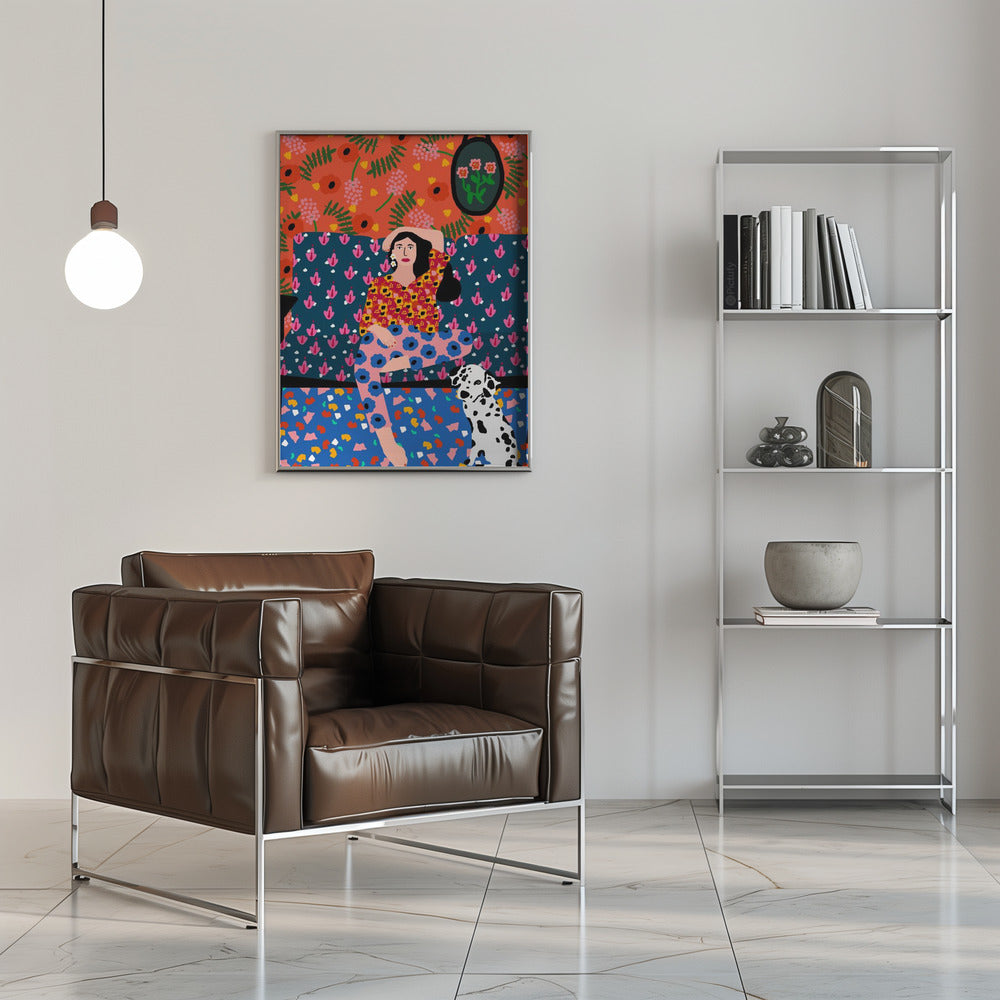9933x14043 Din 138 Girl In the Sofa.png - Stretched Canvas, Poster or Fine Art Print I Heart Wall Art