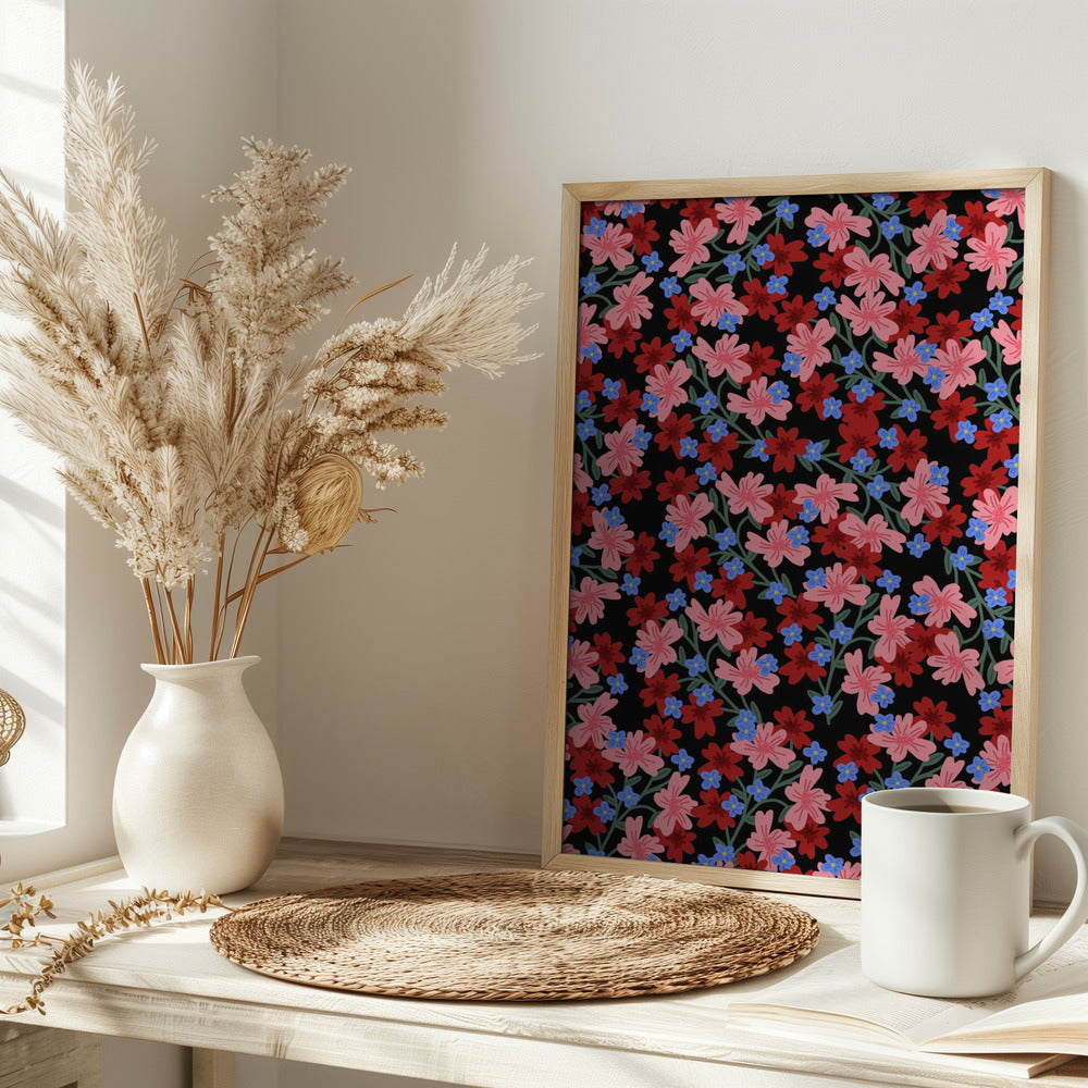 9933x14043 Din 50 Romantic Floral - Stretched Canvas, Poster or Fine Art Print I Heart Wall Art