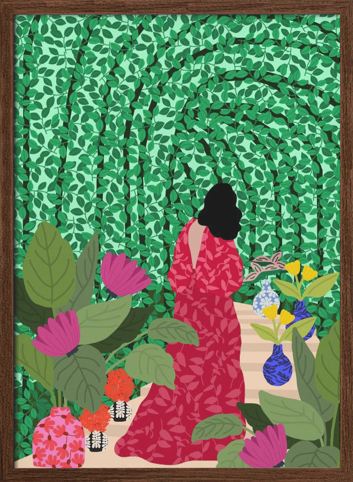 9933x14043 Din 74 Girl At Her Garden - Stretched Canvas, Poster or Fine Art Print I Heart Wall Art