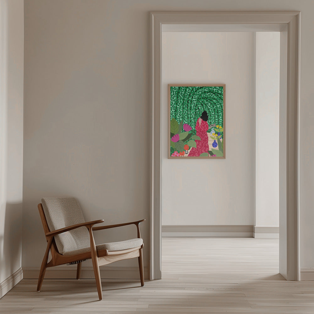9933x14043 Din 74 Girl At Her Garden - Stretched Canvas, Poster or Fine Art Print I Heart Wall Art