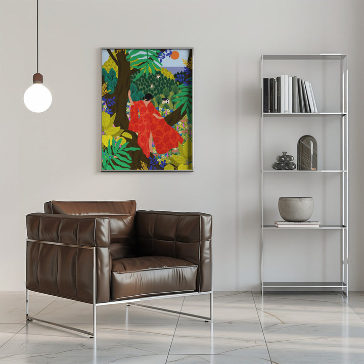 9933x14043 Din 76 Girl In a Tree - Stretched Canvas, Poster or Fine Art Print I Heart Wall Art