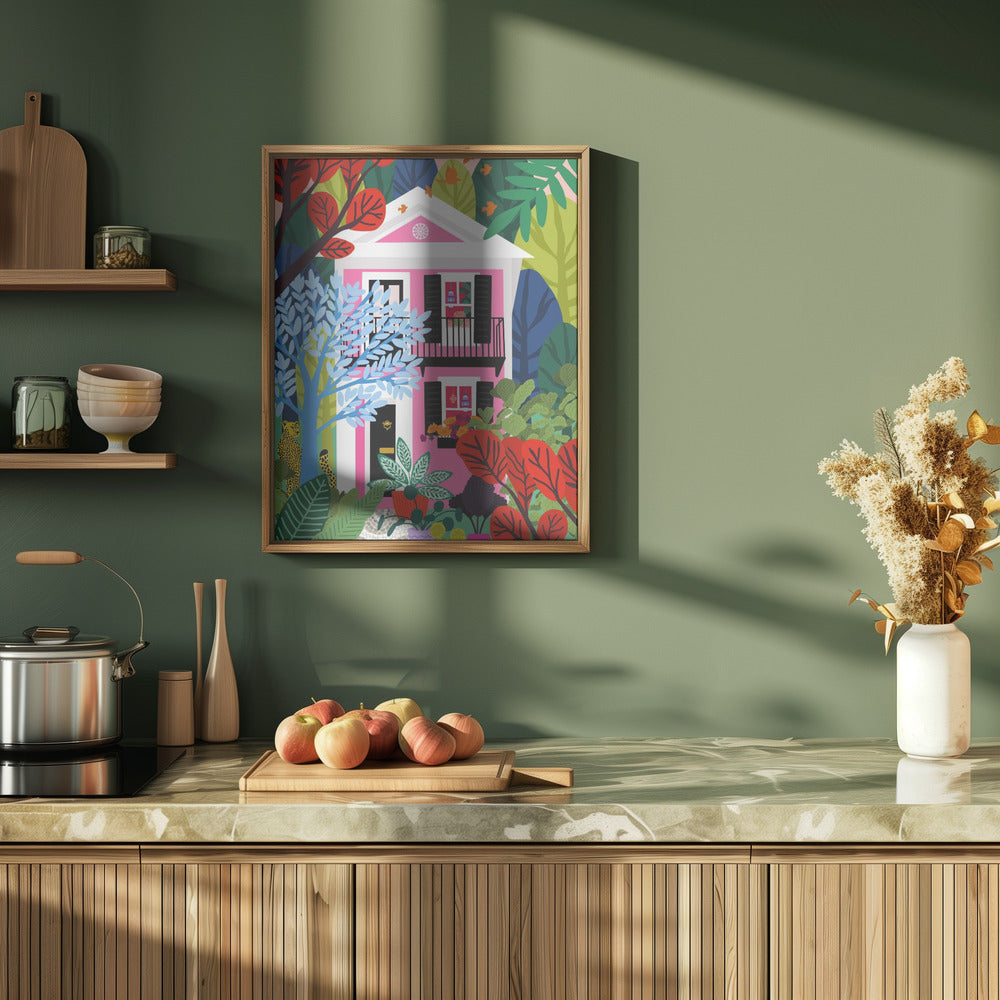 9933x14043 Din 79 House In the Woods - Stretched Canvas, Poster or Fine Art Print I Heart Wall Art