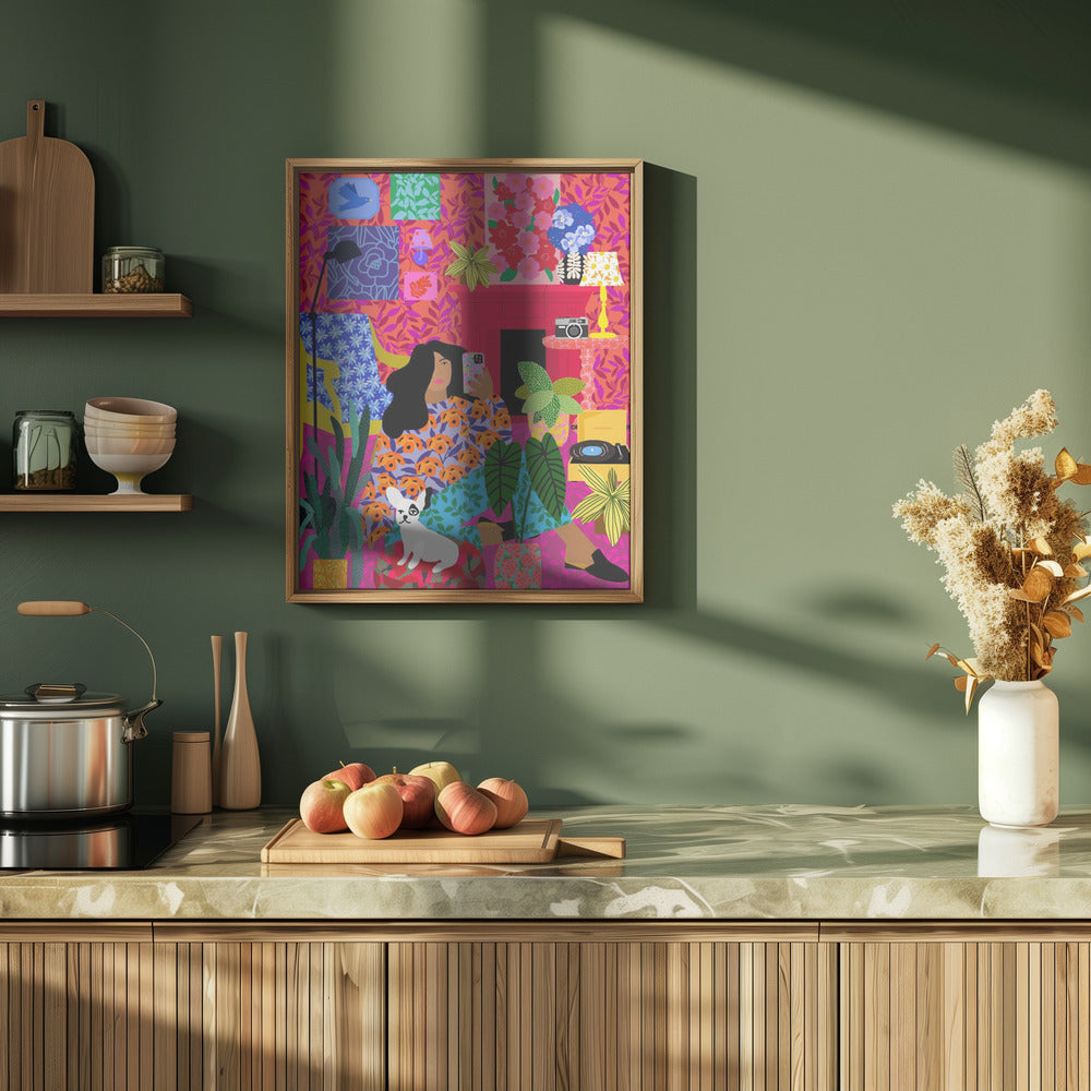 9933x14043 Din 83 Taking Selfies of Yourself - Stretched Canvas, Poster or Fine Art Print I Heart Wall Art