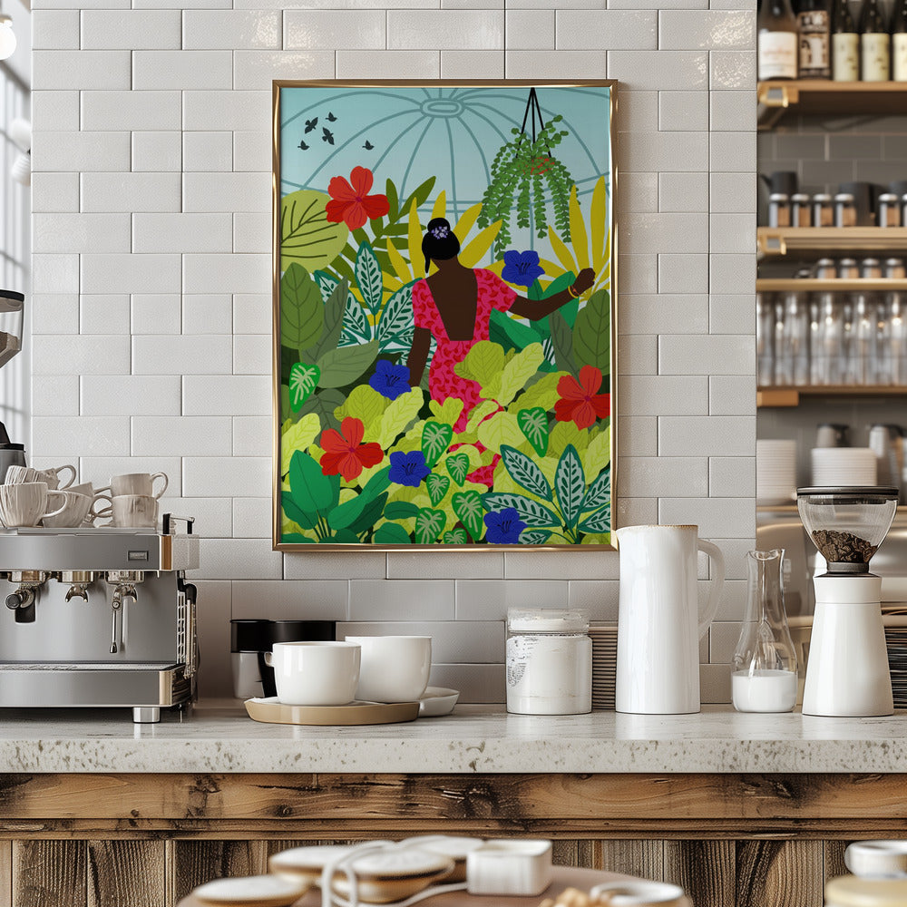 9933x14043 Din 87 Walking In My Greenhouse - Stretched Canvas, Poster or Fine Art Print I Heart Wall Art