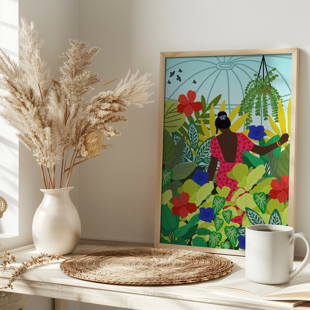 9933x14043 Din 87 Walking In My Greenhouse - Stretched Canvas, Poster or Fine Art Print I Heart Wall Art
