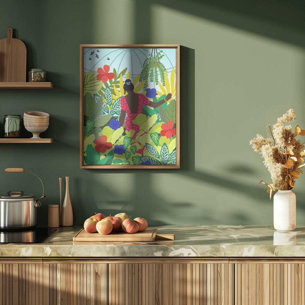 9933x14043 Din 87 Walking In My Greenhouse - Stretched Canvas, Poster or Fine Art Print I Heart Wall Art