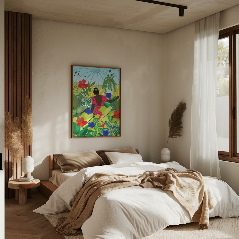 9933x14043 Din 87 Walking In My Greenhouse - Stretched Canvas, Poster or Fine Art Print I Heart Wall Art