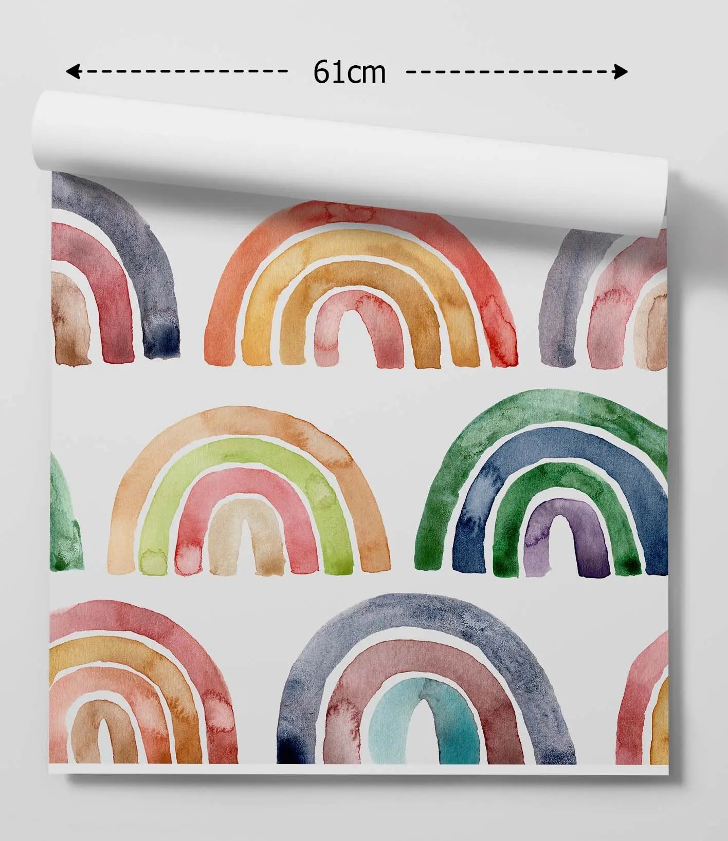 Rainbow Adventure - Watercolour Rainbow Kids Nursery Wallpaper I Heart Wall Art Australia 