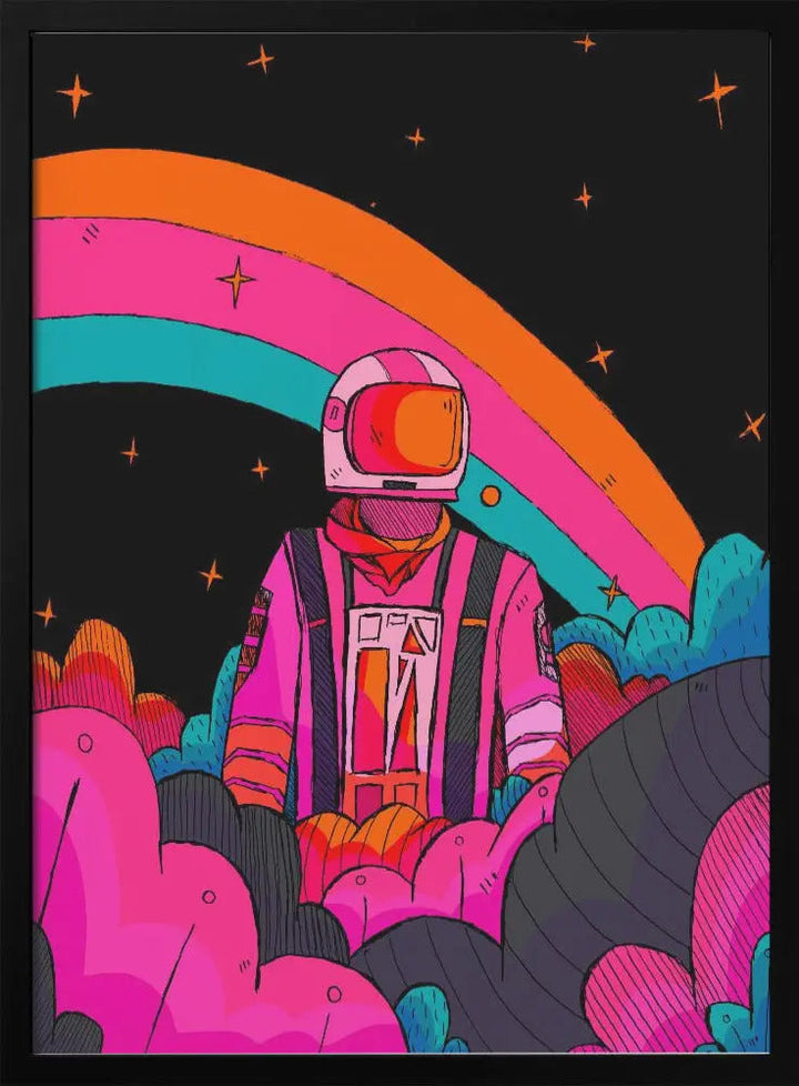 Rainbow Astronaut - Stretched Canvas, Poster or Fine Art Print I Heart Wall Art