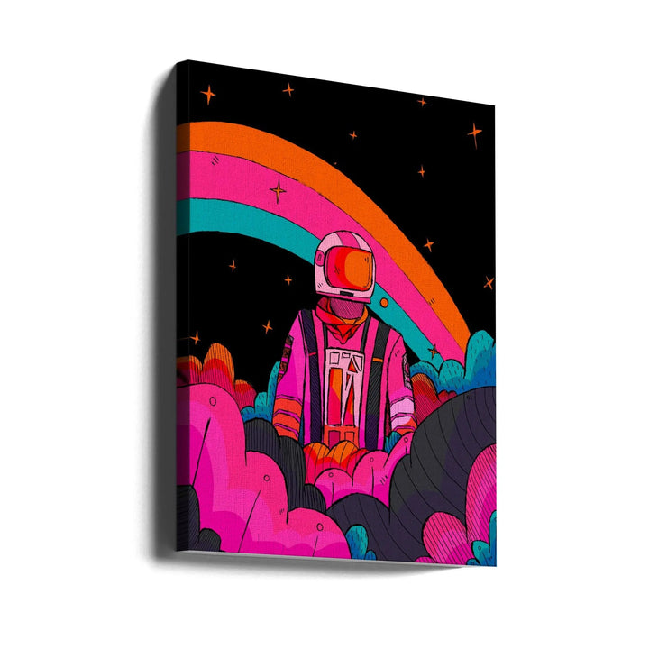 Rainbow Astronaut - Stretched Canvas, Poster or Fine Art Print I Heart Wall Art
