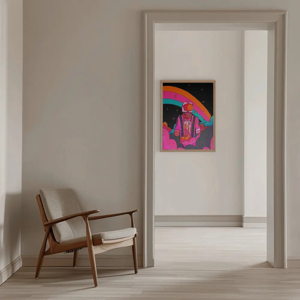 Rainbow Astronaut - Stretched Canvas, Poster or Fine Art Print I Heart Wall Art