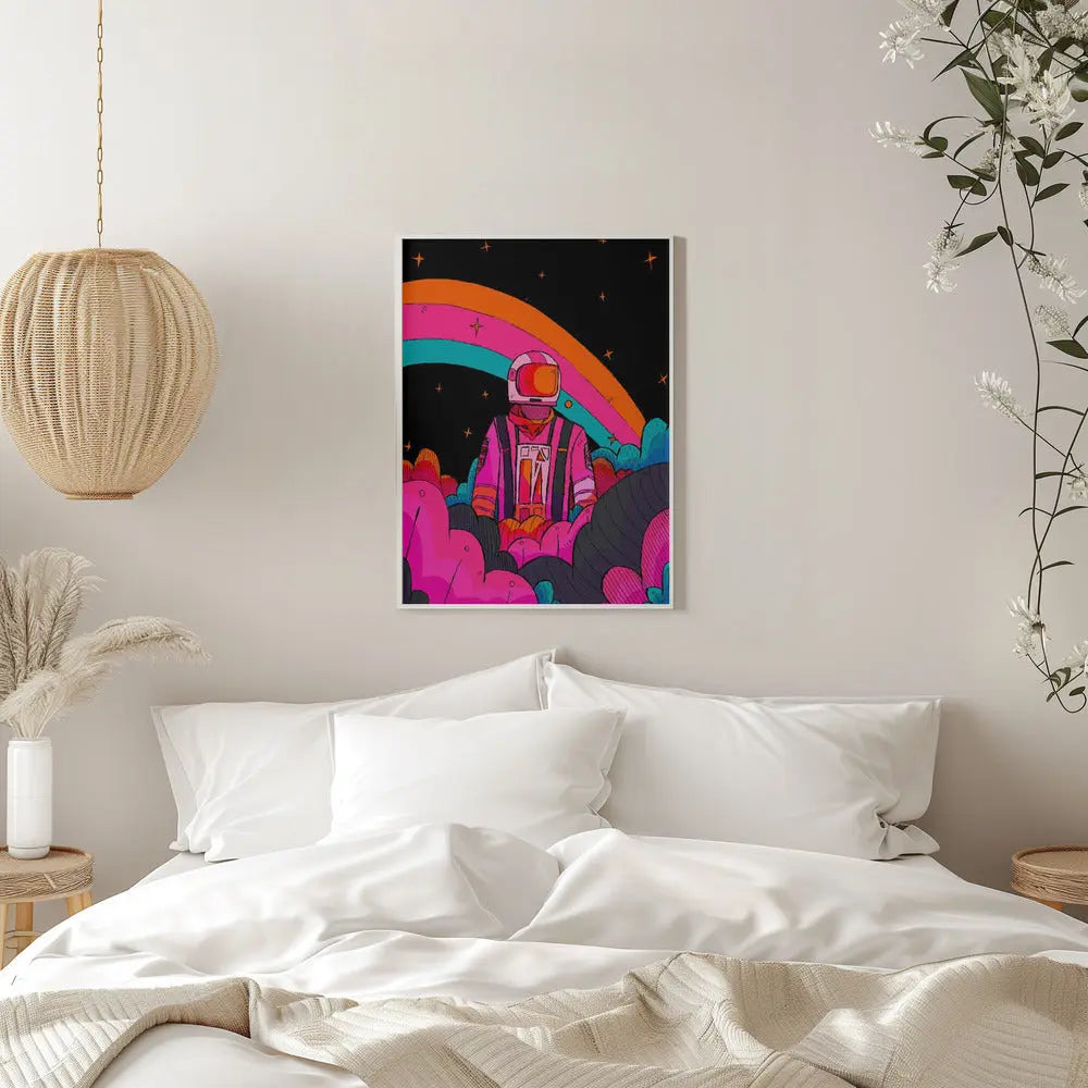 Rainbow Astronaut - Stretched Canvas, Poster or Fine Art Print I Heart Wall Art