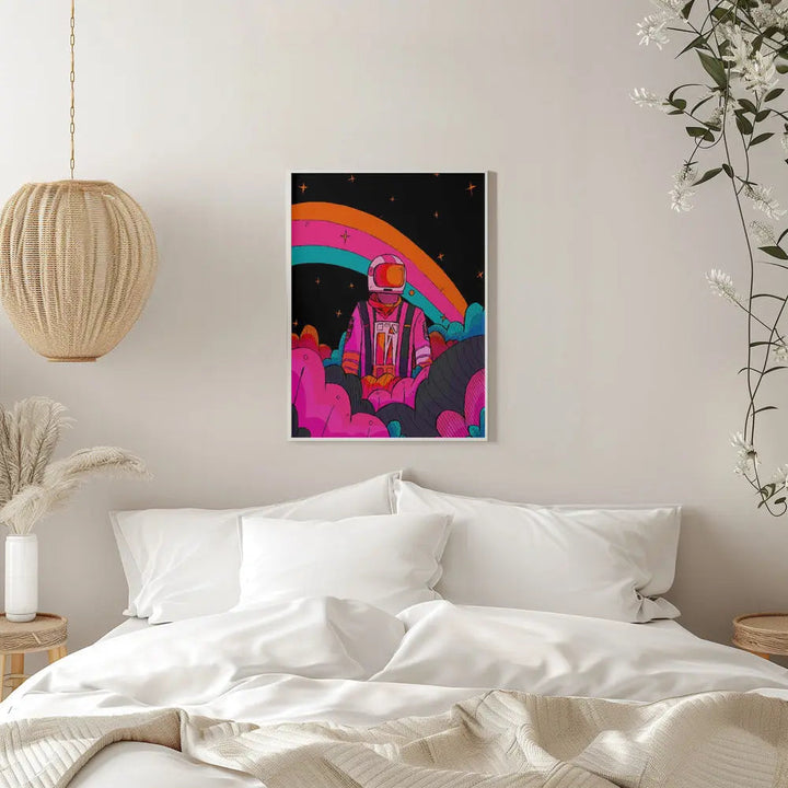 Rainbow Astronaut - Stretched Canvas, Poster or Fine Art Print I Heart Wall Art