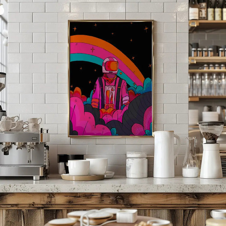 Rainbow Astronaut - Stretched Canvas, Poster or Fine Art Print I Heart Wall Art