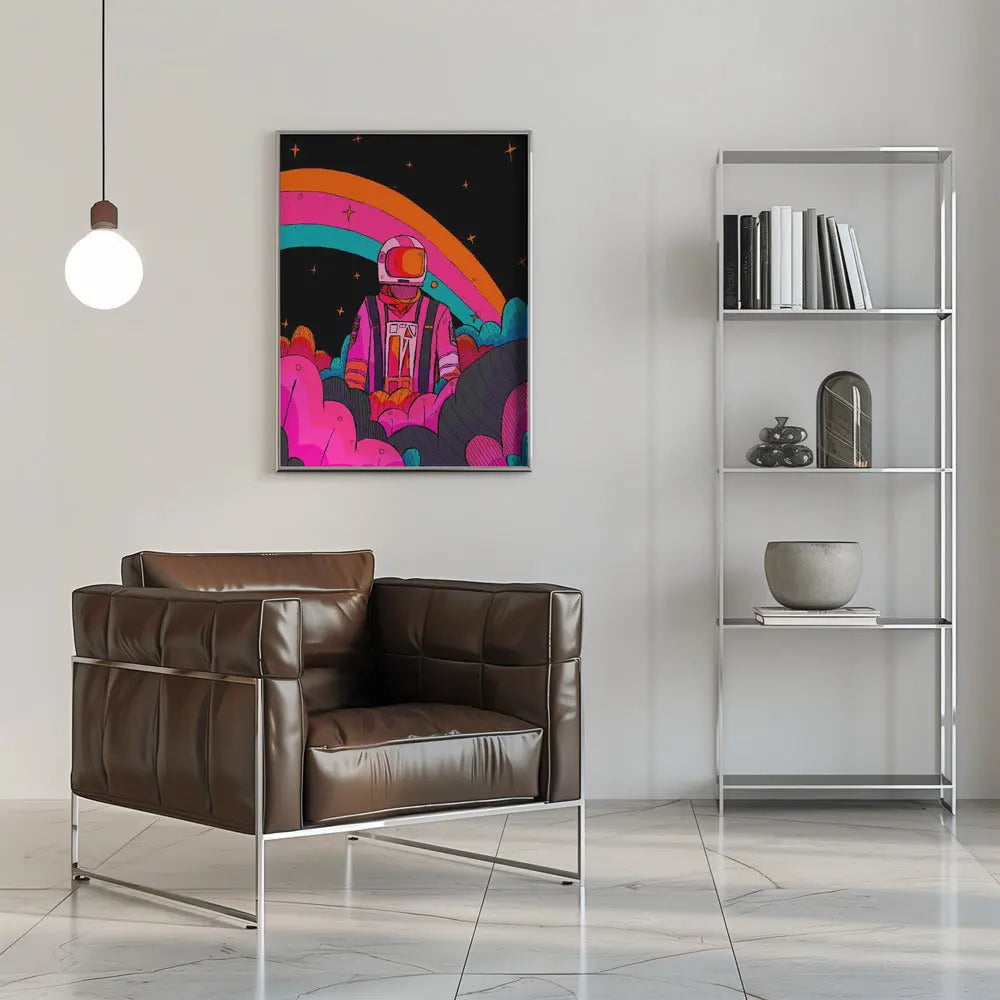 Rainbow Astronaut - Stretched Canvas, Poster or Fine Art Print I Heart Wall Art
