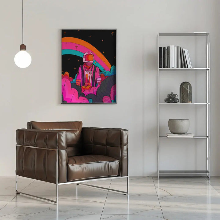 Rainbow Astronaut - Stretched Canvas, Poster or Fine Art Print I Heart Wall Art
