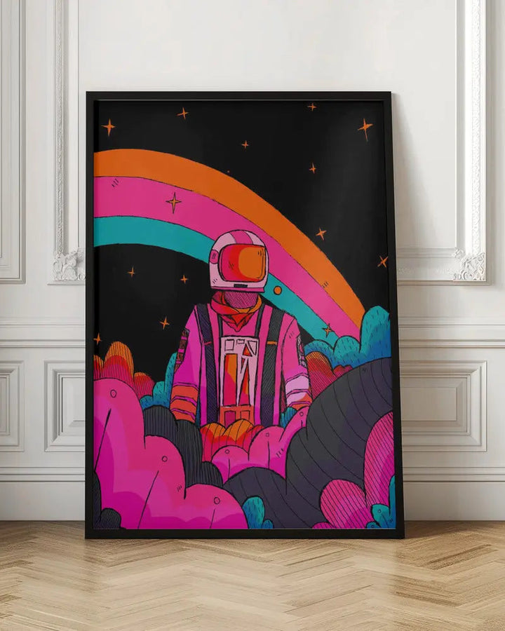 Rainbow Astronaut - Stretched Canvas, Poster or Fine Art Print I Heart Wall Art
