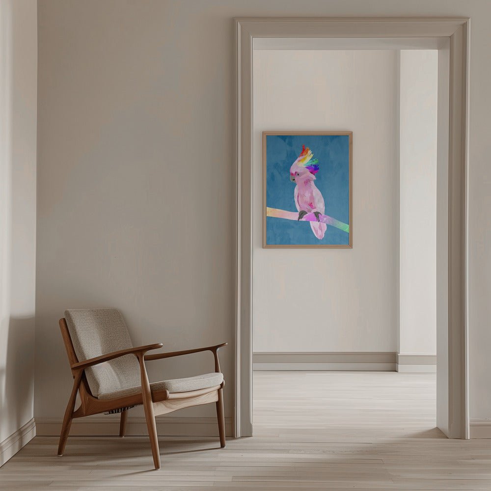 Rainbow Cockatoo Blue - Stretched Canvas, Poster or Fine Art Print - I Heart Wall Art - Poster Print, Canvas Print or Framed Art Print