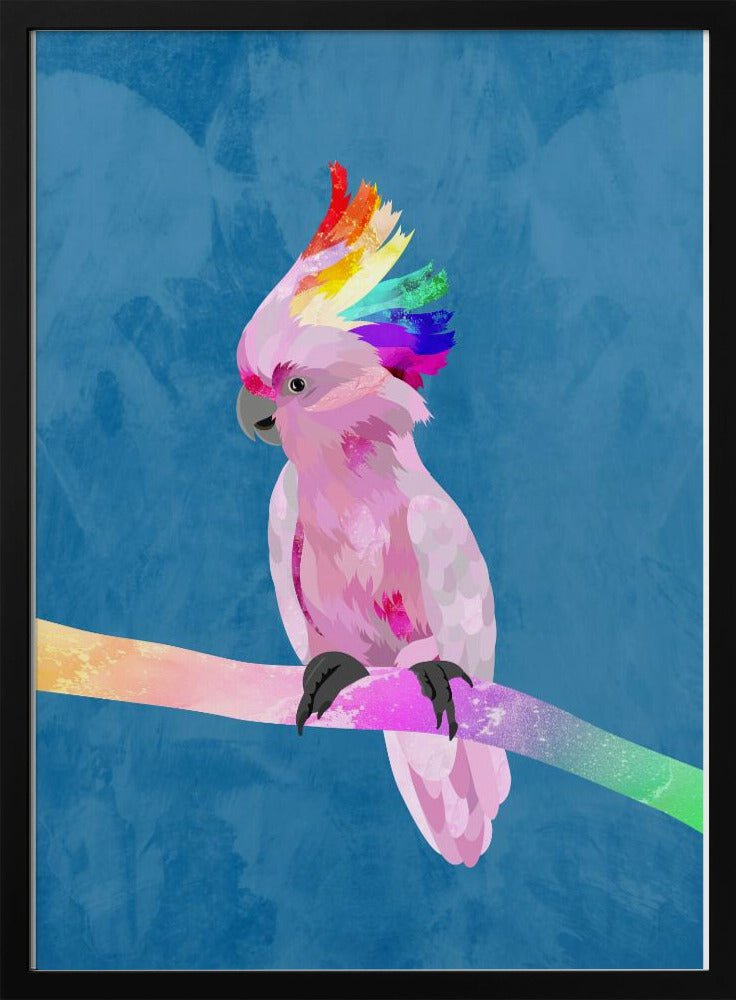 Rainbow Cockatoo Blue - Stretched Canvas, Poster or Fine Art Print - I Heart Wall Art - Poster Print, Canvas Print or Framed Art Print