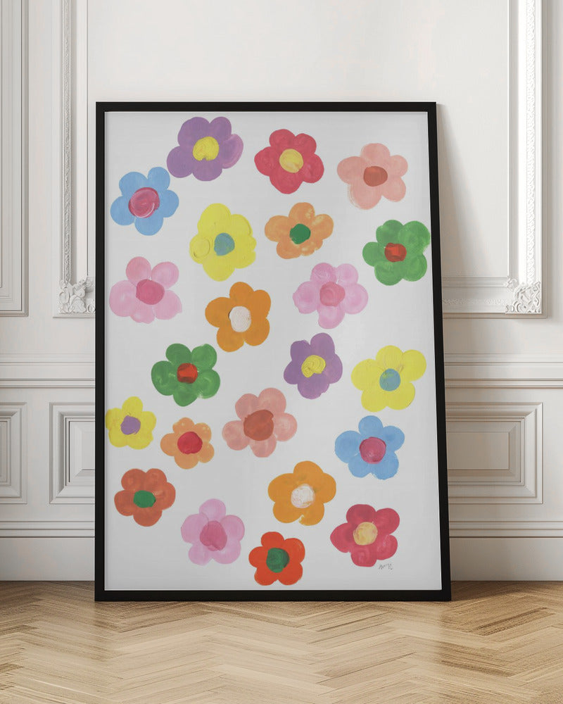 Rainbow Daisies - Stretched Canvas, Poster or Fine Art Print I Heart Wall Art