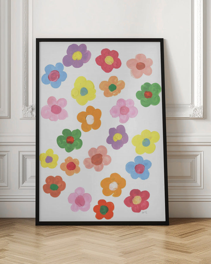 Rainbow Daisies - Stretched Canvas, Poster or Fine Art Print I Heart Wall Art