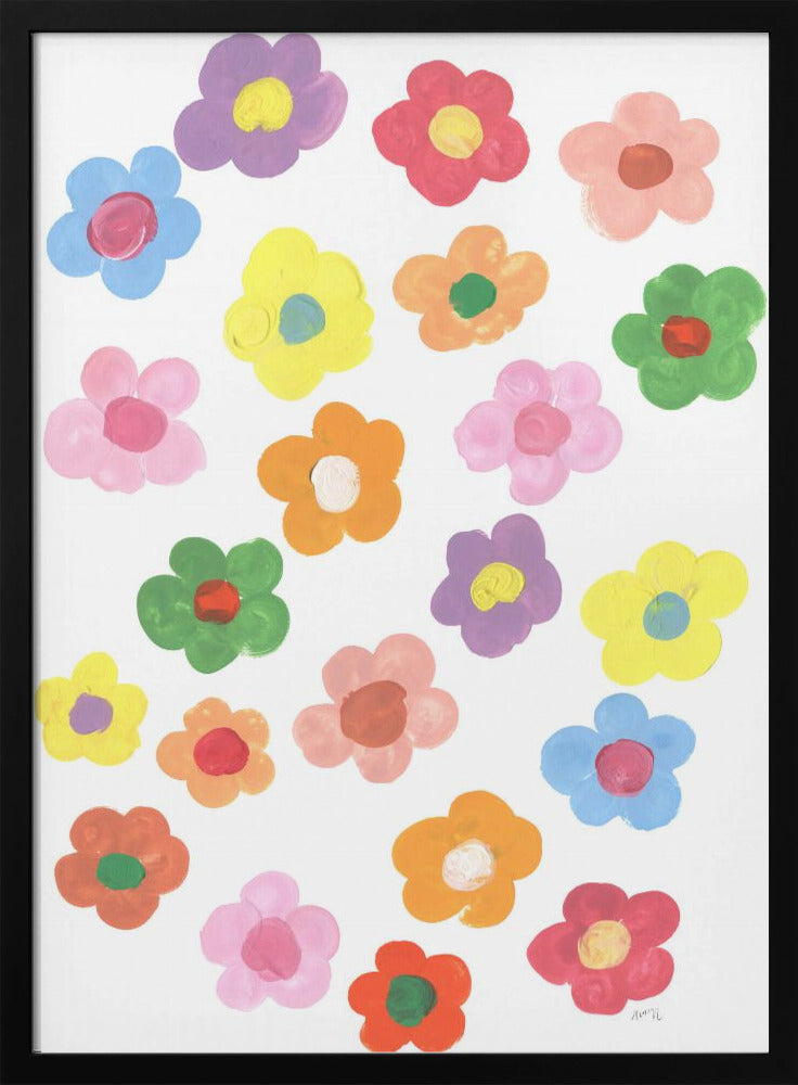 Rainbow Daisies - Stretched Canvas, Poster or Fine Art Print I Heart Wall Art