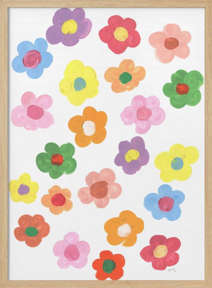 Rainbow Daisies - Stretched Canvas, Poster or Fine Art Print I Heart Wall Art