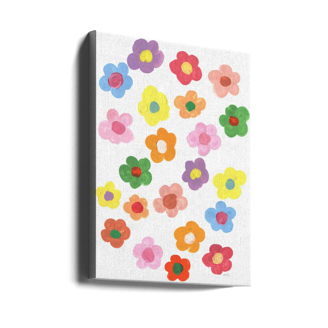 Rainbow Daisies - Stretched Canvas, Poster or Fine Art Print I Heart Wall Art