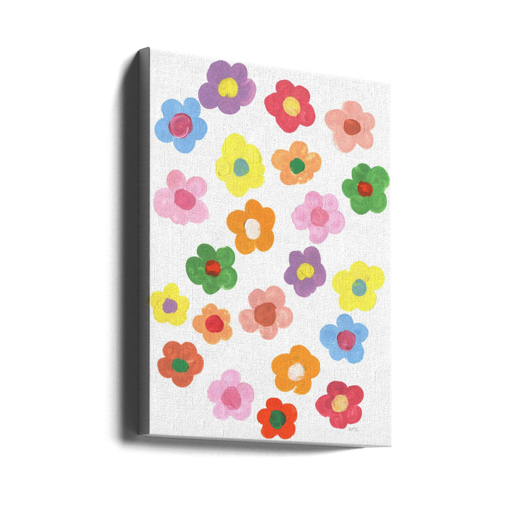 Rainbow Daisies - Stretched Canvas, Poster or Fine Art Print I Heart Wall Art