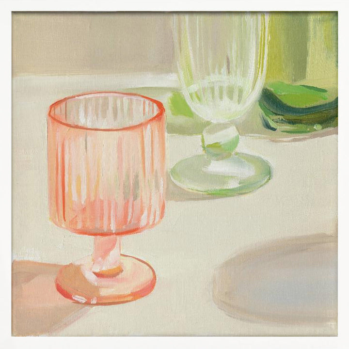 Rainbow Glassware 1 by Jenny Westenhofer  - Square Stretched Canvas, Poster or Fine Art Print I Heart Wall Art