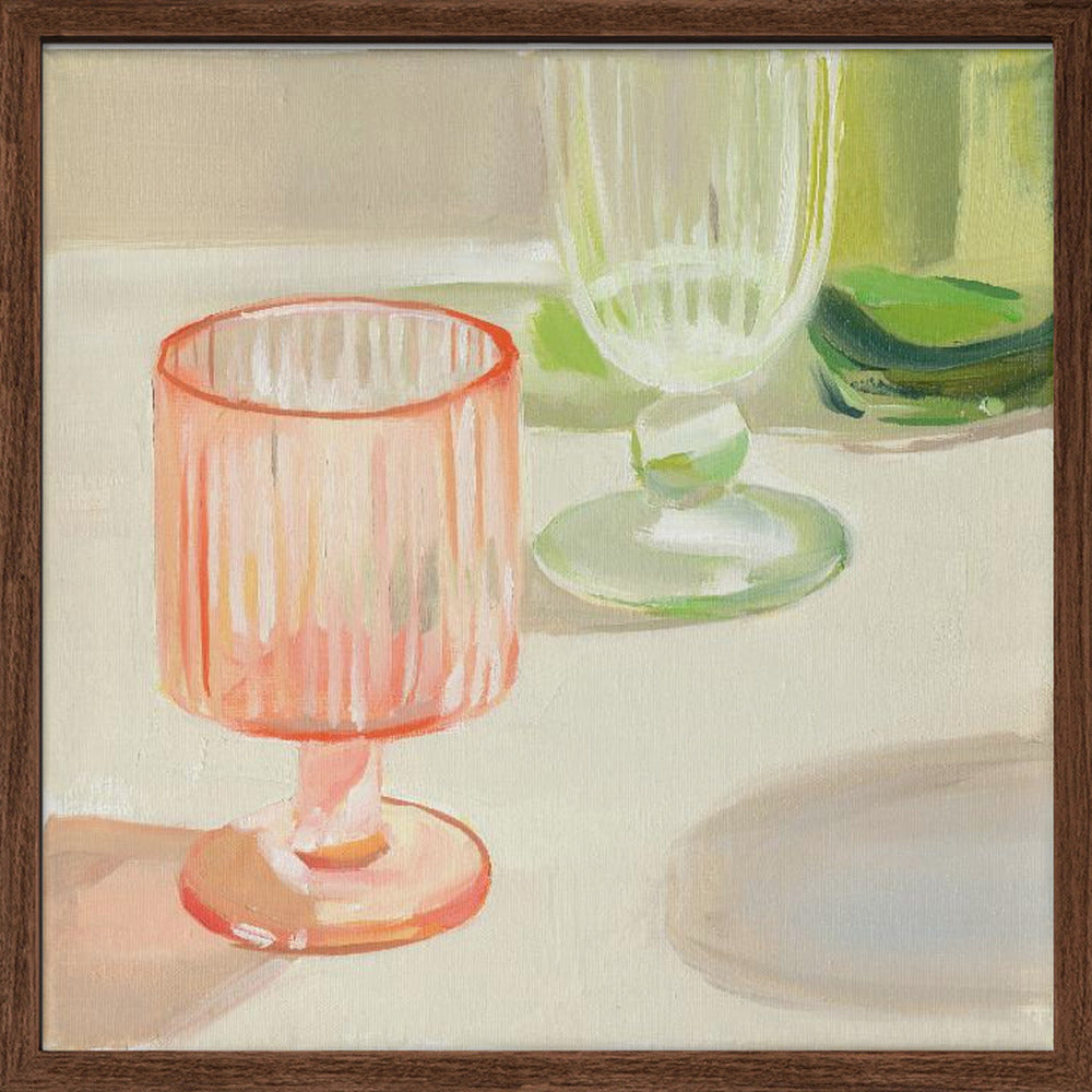 Rainbow Glassware 1 by Jenny Westenhofer  - Square Stretched Canvas, Poster or Fine Art Print I Heart Wall Art
