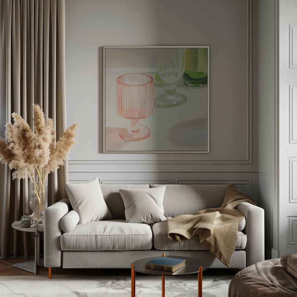 Rainbow Glassware 1 by Jenny Westenhofer  - Square Stretched Canvas, Poster or Fine Art Print I Heart Wall Art