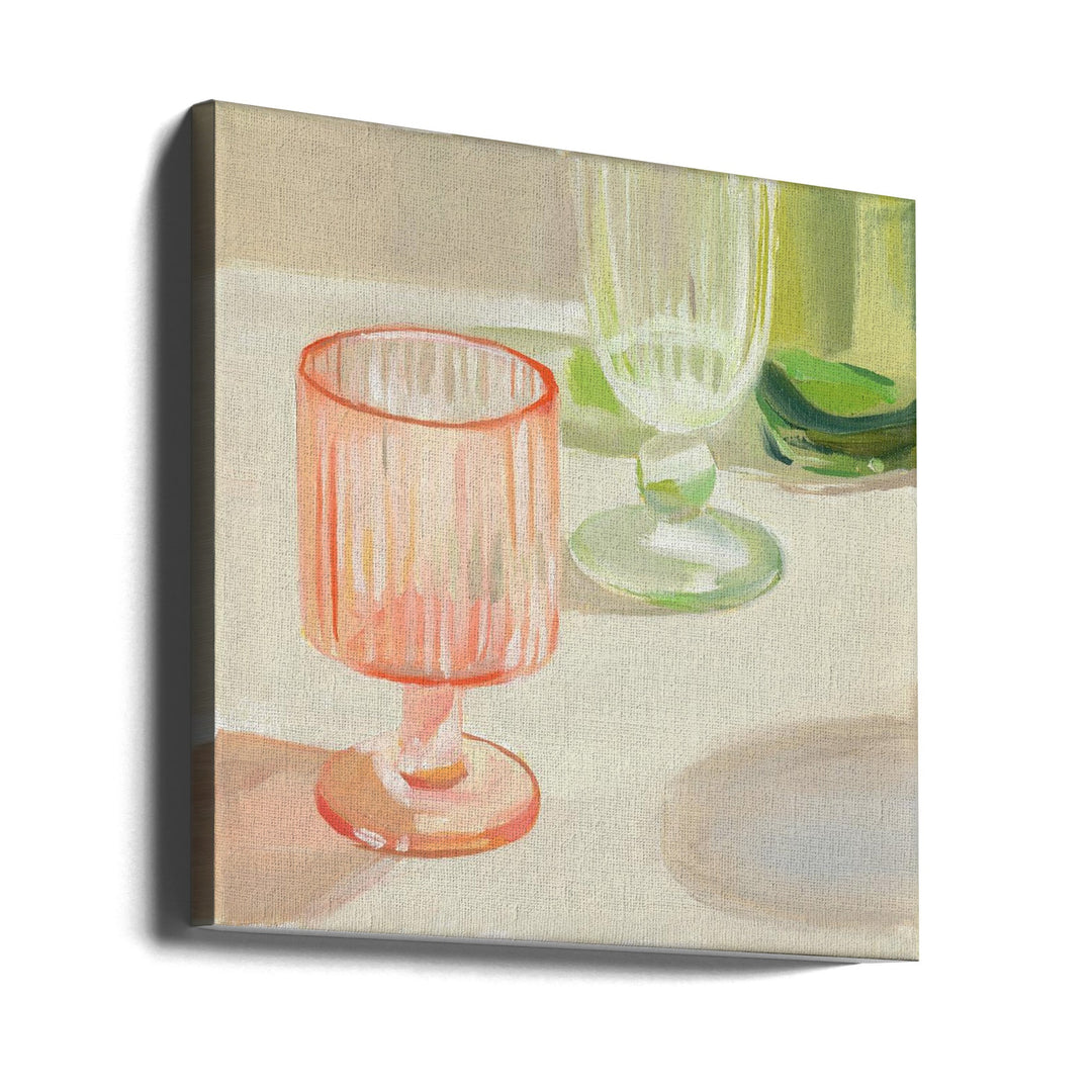 Rainbow Glassware 1 by Jenny Westenhofer  - Square Stretched Canvas, Poster or Fine Art Print I Heart Wall Art