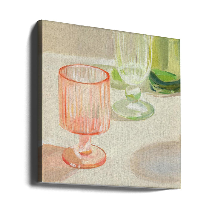Rainbow Glassware 1 by Jenny Westenhofer  - Square Stretched Canvas, Poster or Fine Art Print I Heart Wall Art