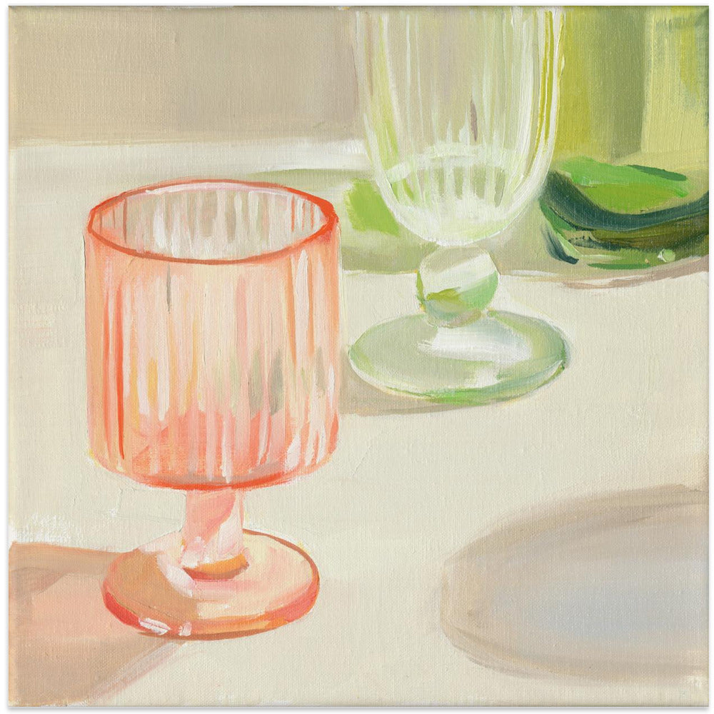Rainbow Glassware 1 by Jenny Westenhofer  - Square Stretched Canvas, Poster or Fine Art Print I Heart Wall Art