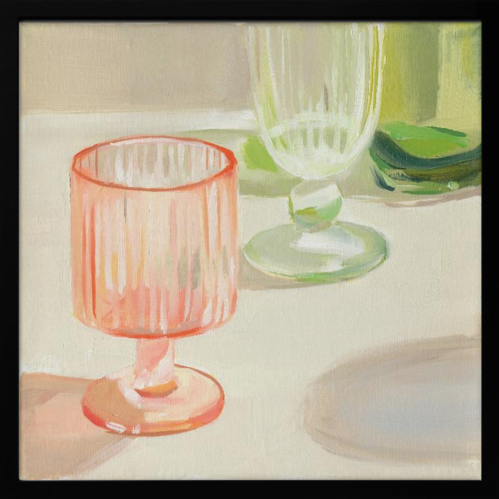 Rainbow Glassware 1 by Jenny Westenhofer  - Square Stretched Canvas, Poster or Fine Art Print I Heart Wall Art