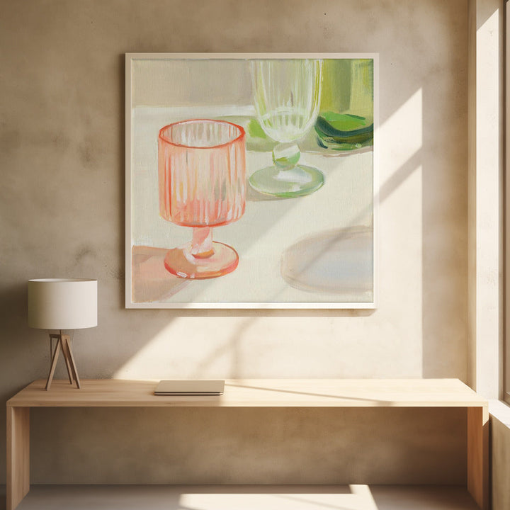 Rainbow Glassware 1 by Jenny Westenhofer  - Square Stretched Canvas, Poster or Fine Art Print I Heart Wall Art
