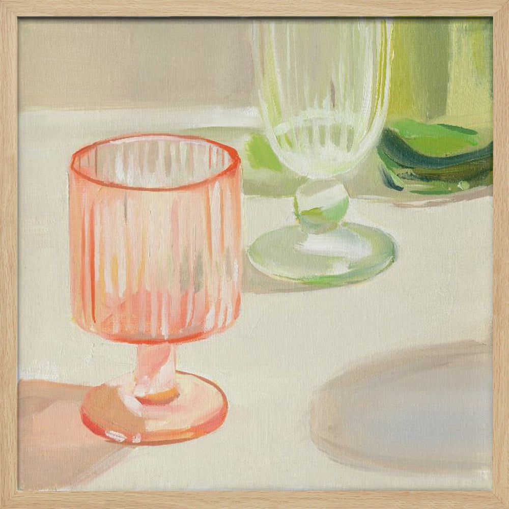 Rainbow Glassware 1 by Jenny Westenhofer  - Square Stretched Canvas, Poster or Fine Art Print I Heart Wall Art