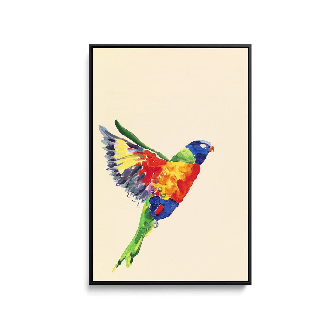 Rainbow Lorikeet by Lucy Hawkins - Stretched Canvas Print or Framed Fine Art Print - Artwork I Heart Wall Art Australia 
