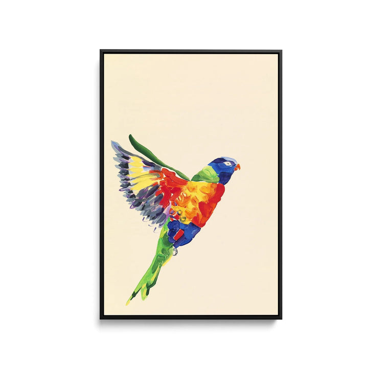 Rainbow Lorikeet by Lucy Hawkins - Stretched Canvas Print or Framed Fine Art Print - Artwork I Heart Wall Art Australia 