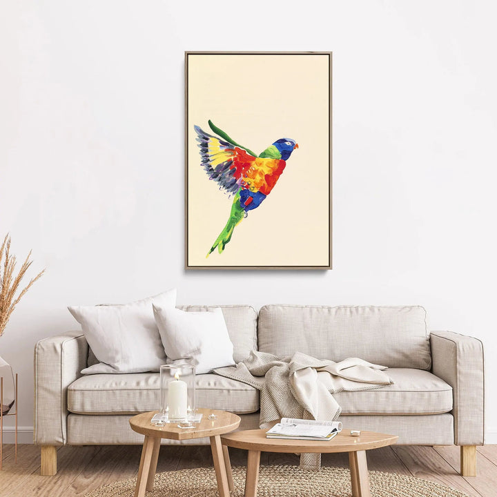 Rainbow Lorikeet by Lucy Hawkins - Stretched Canvas Print or Framed Fine Art Print - Artwork I Heart Wall Art Australia 