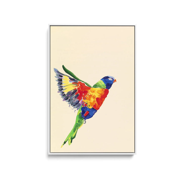 Rainbow Lorikeet by Lucy Hawkins - Stretched Canvas Print or Framed Fine Art Print - Artwork I Heart Wall Art Australia 