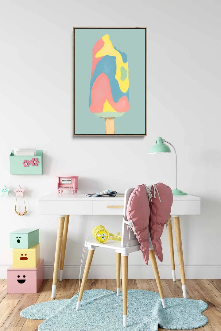 Rainbow Paddlepop - Stretched Canvas Print or Framed Fine Art Print - Artwork I Heart Wall Art Australia 